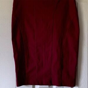 Papaya Women's Red Pencil Skirt Size L Knee Length Casual Stretchy